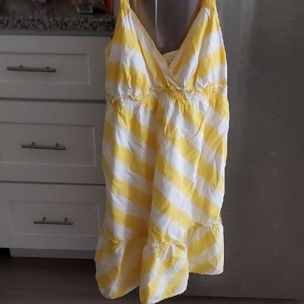 Yellow and White Striped Sundress
